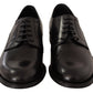 Dolce & Gabbana Elegant Black Leather Formal Derby Shoes