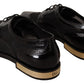 Dolce & Gabbana Elegant Gold-Trimmed Black Oxford Lace-Ups