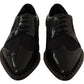 Dolce & Gabbana Elegant Gold-Trimmed Black Oxford Lace-Ups