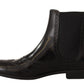 Dolce & Gabbana Elegant Black Ankle Wingtip Oxford Boots