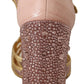 Dolce & Gabbana Silk-Infused Leather Crystal Pumps in Pink Gold