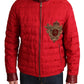 Dolce & Gabbana Red and Gold Bomber Designer Jacket