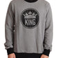 Dolce & Gabbana Elegant Gray Crown Motif Crewneck Sweater