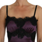 Dolce & Gabbana Elegant Purple Silk Lace Chemise Dress