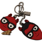 Dolce & Gabbana Elegant Red Leather & Brass Designer Keyring