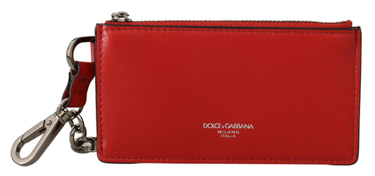 Dolce & Gabbana Elegant Leather Keychain in Vibrant Red