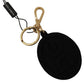 Dolce & Gabbana Elegant Black and Gold Keychain Accessory