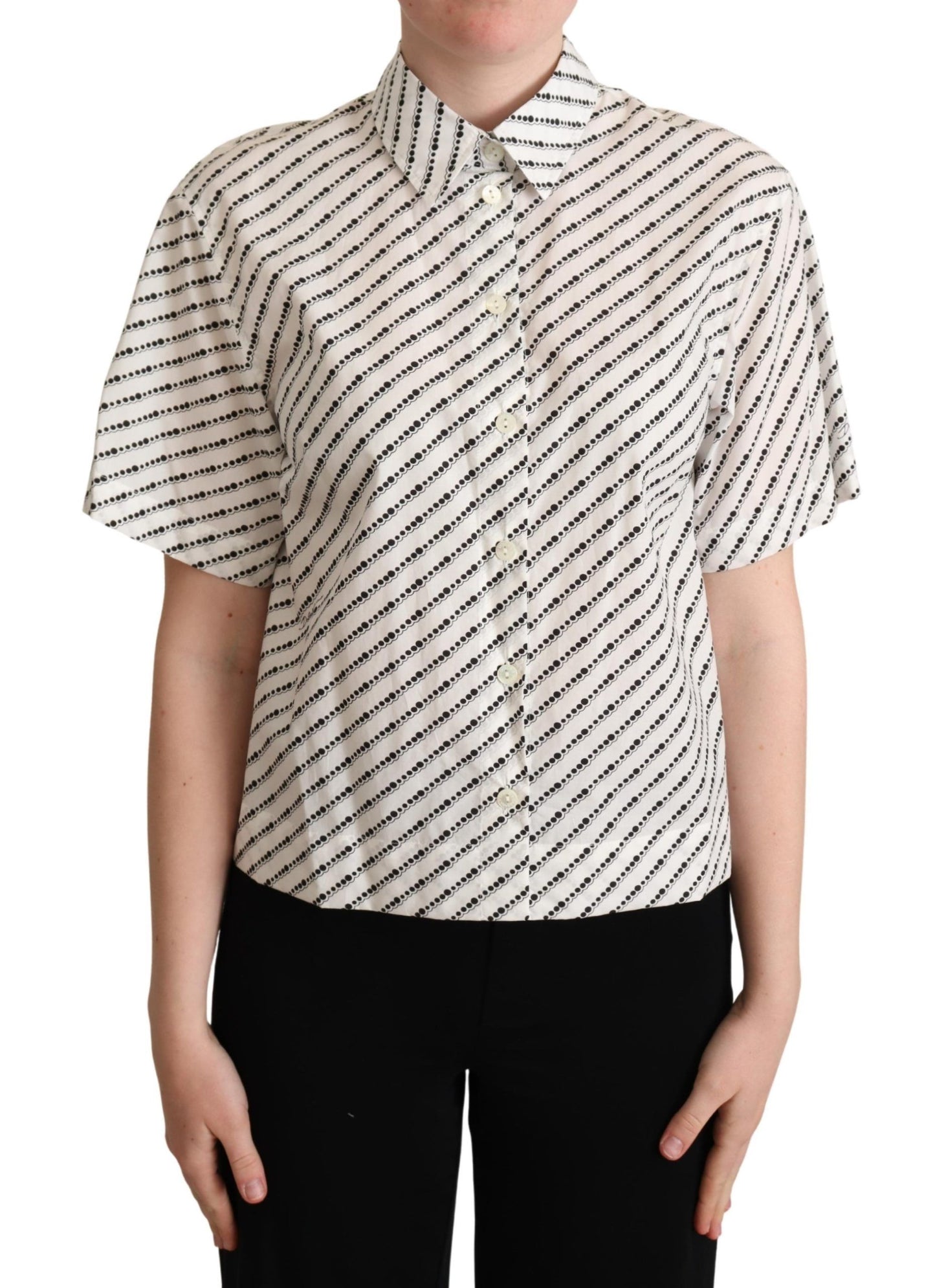 Dolce & Gabbana Elegant Dotted Cotton Polo Top