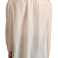 Dolce & Gabbana Elegant Light Gray Silk Ascot Blouse