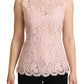 Dolce & Gabbana Elegant Pink Lace Sleeveless Blouse