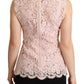 Dolce & Gabbana Elegant Pink Lace Sleeveless Blouse