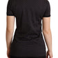 Dolce & Gabbana Polka Dotted Black Short Sleeve Crewneck Top