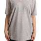 Dolce & Gabbana Elegant Gray V-Neck Cotton Tee