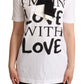 Dolce & Gabbana Chic Love Slogan Silk Cotton Tee