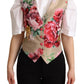 Dolce & Gabbana Elegant Floral Beige Sleeveless Vest