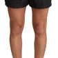 Dolce & Gabbana Elegant Black KING Motive Swim Trunks