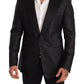 Dolce & Gabbana Elegant Black Metallic Slim Fit Blazer Jacket