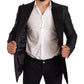 Dolce & Gabbana Elegant Black Metallic Slim Fit Blazer Jacket