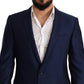 Dolce & Gabbana Elegant Blue Virgin Wool Martini Blazer