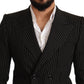 Dolce & Gabbana Elegant Striped Wool Blazer with Silk Lining