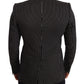 Dolce & Gabbana Elegant Black Striped Virgin Wool Blazer