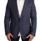 Dolce & Gabbana Elegant Slim Fit Blue Striped Wool Blazer