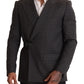 Dolce & Gabbana Chic Gray Check Martini Slim Fit Double-Breasted Blazer