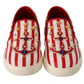 Dolce & Gabbana Stripe Print Studded Loafers