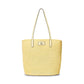 Leather-Trim Straw Large Brie Tote Bag