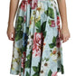 Dolce & Gabbana Floral Elegance V-Neck Cotton Dress