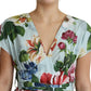 Dolce & Gabbana Floral Elegance V-Neck Cotton Dress