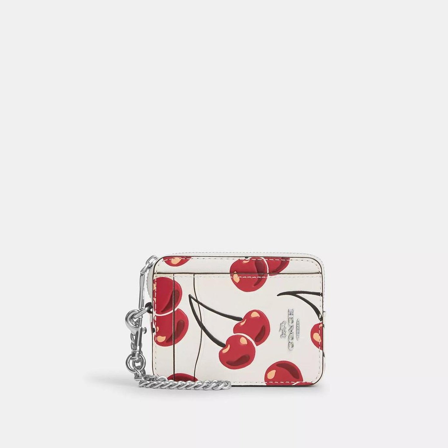 Zip Card Case With Cherry Print