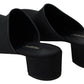 Dolce & Gabbana Chic Black Grosgrain Slide Sandals