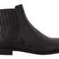 Dolce & Gabbana Elegant Black Leather Lizard Skin Derby Boots