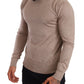 Dolce & Gabbana Beige Turtleneck Cashmere-Silk Blend Sweater