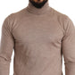 Dolce & Gabbana Beige Turtleneck Cashmere-Silk Blend Sweater