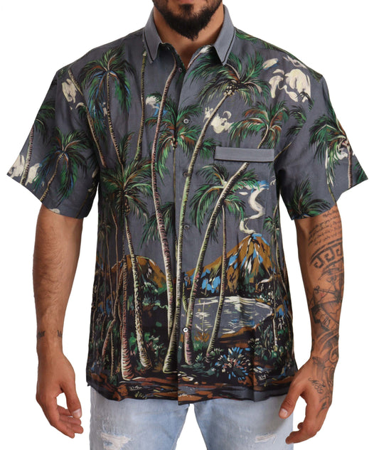 Dolce & Gabbana Tropical Elegance Linen Silk Men's Shirt