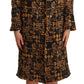 Dolce & Gabbana Multicolor Notch Lapel Long Cardigan Coat