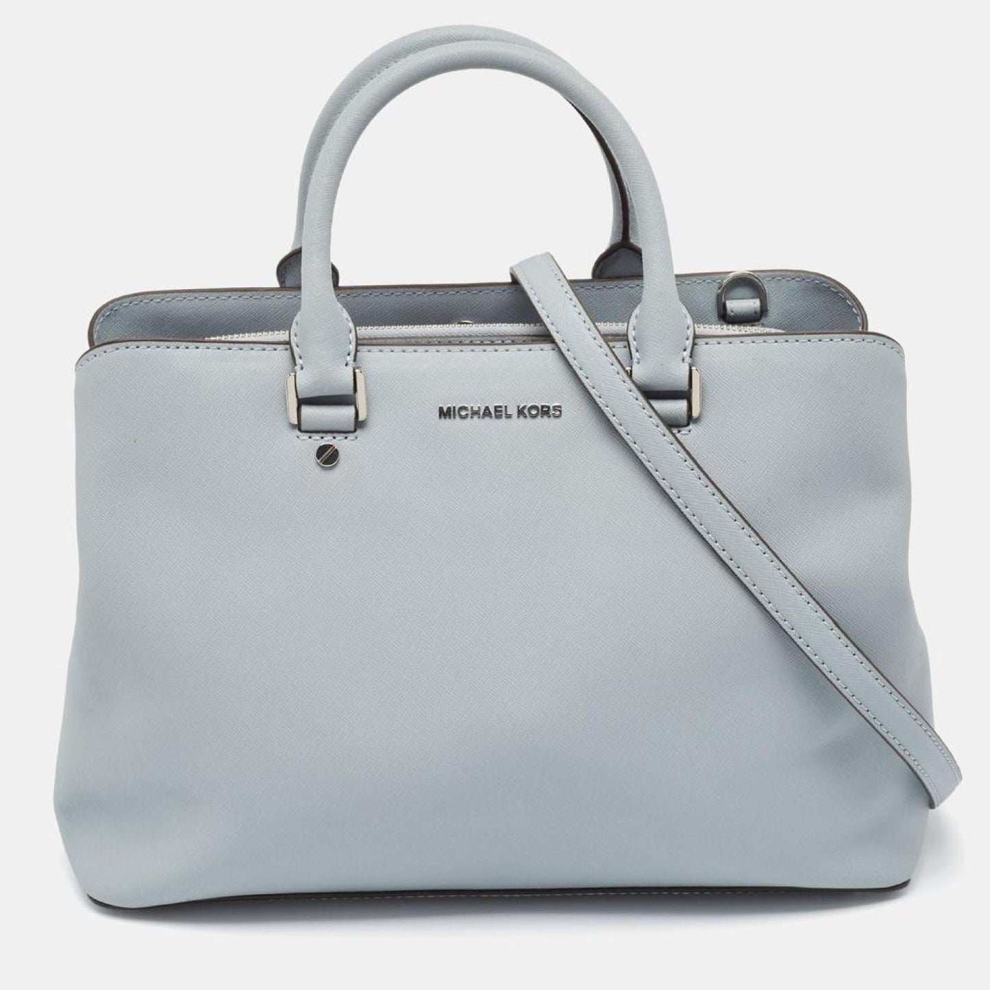 Michael Kors Light Blue Leather Savannah Tote