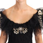 Dolce & Gabbana Crystal Embellished Black Ball Gown Dress