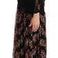 Dolce & Gabbana Elegant Lace Floral Maxi Dress with Polka Dots