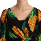 Dolce & Gabbana Vibrant Pineapple Draped Wrap Dress