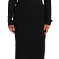 Dolce & Gabbana Elegant Black Turtleneck Sheath Dress