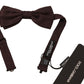 Dolce & Gabbana Elegant Brown Dot Pattern Silk Bow Tie