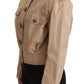 Dolce & Gabbana Elegant Cropped Cotton Jacket in Beige