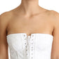 Dolce & Gabbana Elegant White Strapless Corset Top