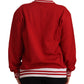 Dolce & Gabbana Elegant Red Crewneck Pullover with Floral Motif