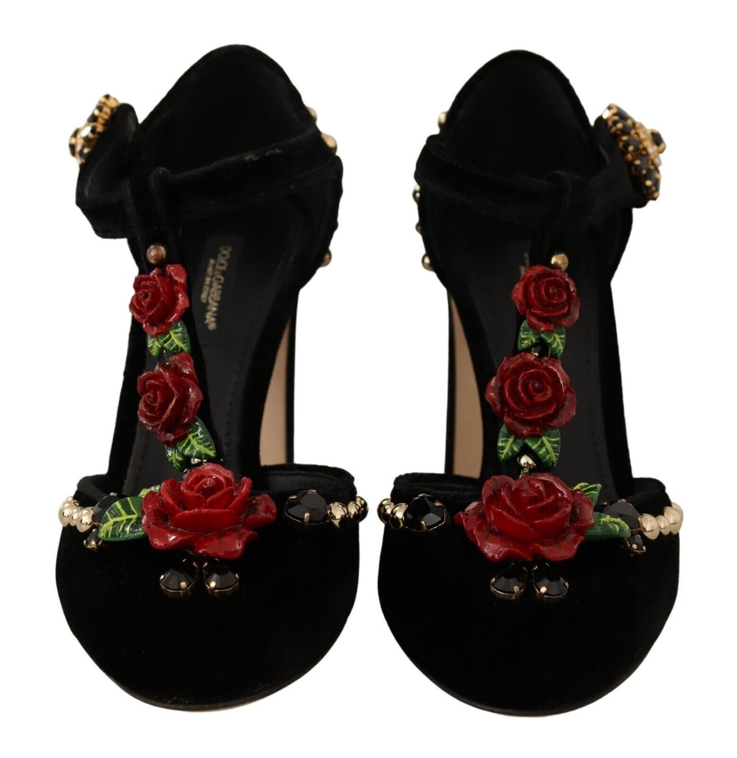 Dolce & Gabbana Elegant Velvet T-Strap Mary Jane Pumps