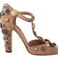 Dolce & Gabbana Glamorous Suede T-Strap Pumps with Embellishment