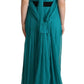 Alberta Ferretti Elegant Silk A-Line Long Dress in Blue